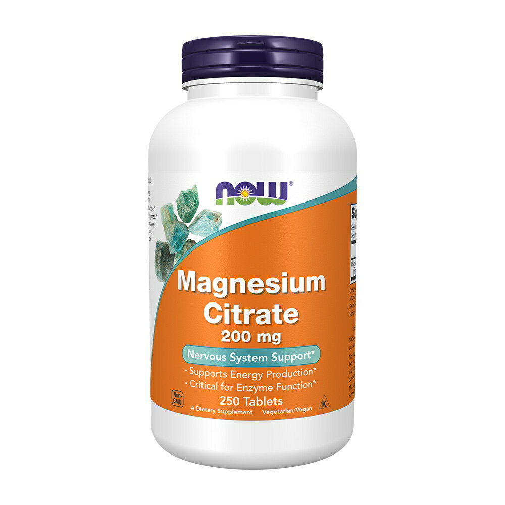 【送料無料】 クエン酸マグネシウム 200mg 250粒 タブレット ナウフーズ【Now Foods】Magnesium Citrate 200 mg, 250 Tabletsのサムネイル