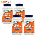 4個セット ウルトラオメガ3 180粒 DHA&EPA ソフトジェル ドコサヘキサエン酸 エイコサペンタエン酸 オメガ3 ナウフーズUltra Omega-3 180 Softgels