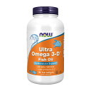 【送料無料】 ウルトラオメガ3-D フィッシュオイル 180粒 フィッシュソフトジェル ナウフーズ【Now Foods】Ultra Omega 3-D Fish Oil, 180 Fish Softgels