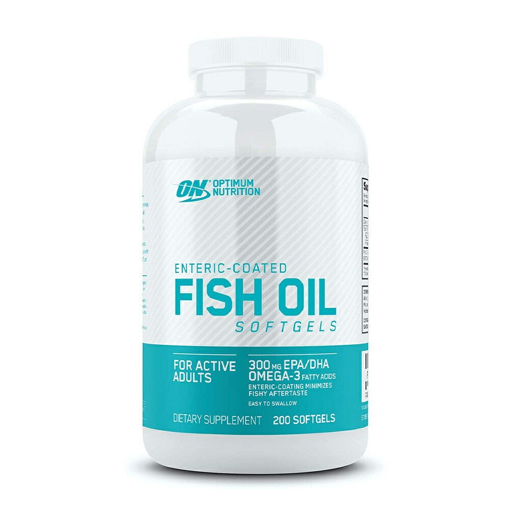 【送料無料】 オプティマムニュートリション フィッシュオイル 腸溶コーティング 200粒 ソフトジェル【Optimum Nutrition】Enteric-Coated Fish Oil 300 mg EPA/DHA Omega-3 200 Softgels