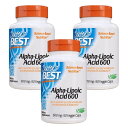 【送料無料】アルファリポ酸 600mg 60粒 ベジカプセル 3個セット ドクターズベスト【Doctor's Best】Alpha-Lipoic Acid 60...