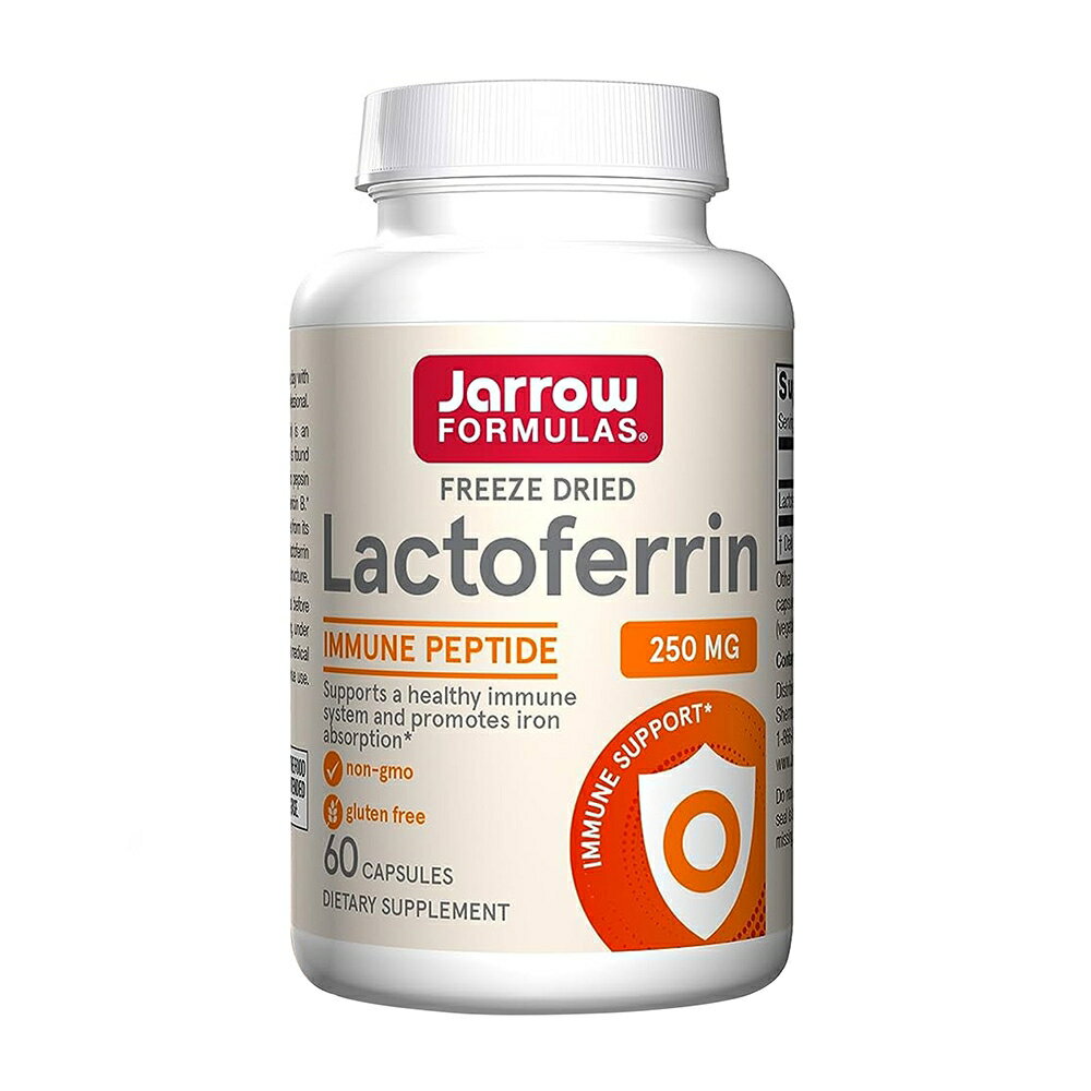 【送料無料】ラクトフェリン 250mg 60粒 カプセルジャローフォーミュラズ【Jarrow Formulas】Freeze Dried Lactoferrin (Apolactoferrin) 250 mg, 60 Capsules