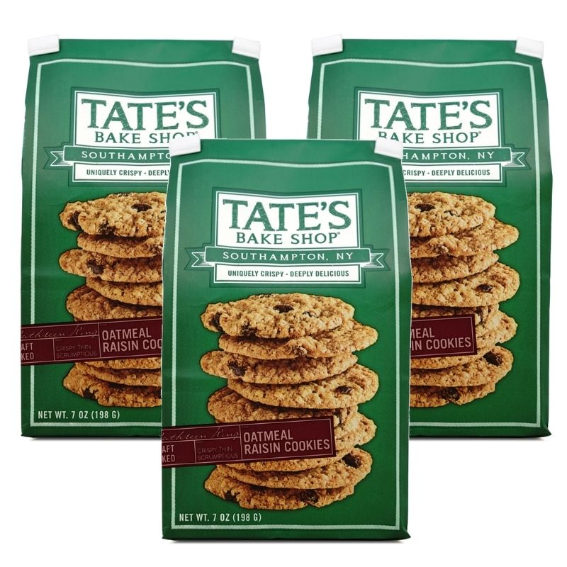 楽天VitaCafe【送料無料】テイツベイクショップ オールナチュラル オートミール レーズンクッキー 198g 3個セット【Tates Bake Shop Cookies】 All Natural Oatmeal Raisin Cookies 7 oz 3set