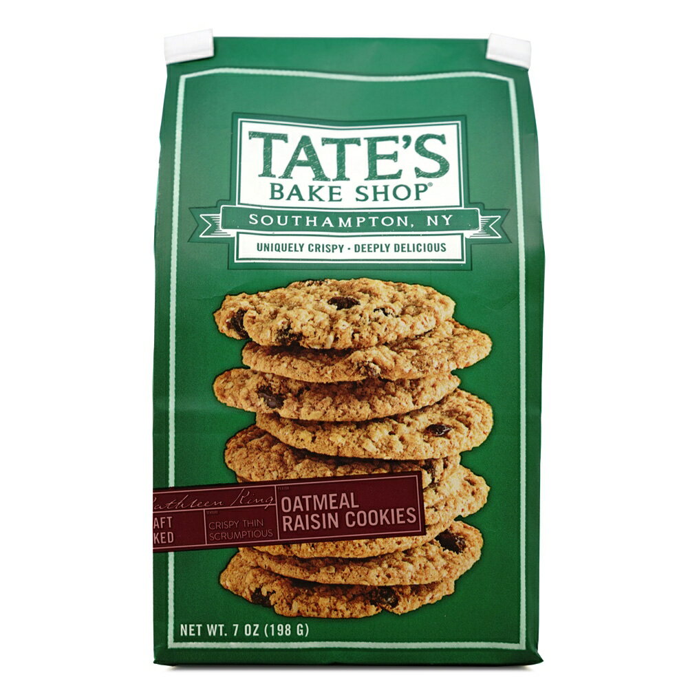 【送料無料】 テイツベイクショップ オールナチュラル オートミール レーズンクッキー 198g【TATE’S BAKE SHOP】 All Natural Oatmeal Raisin Cookies 7 oz