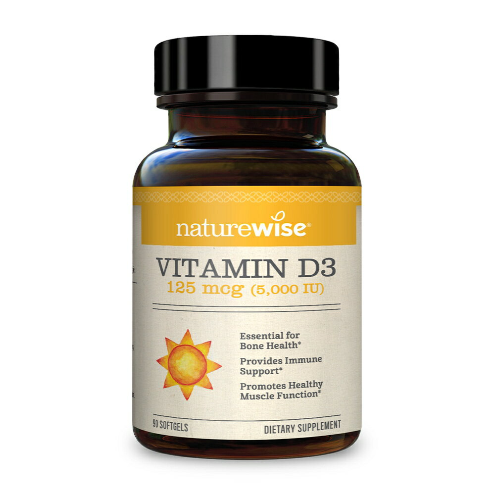 【送料無料】 ネイチャーワイズ ビタミンD3 5000IU 90粒 ソフトジェル【Naturewise】Vitamin D3 5000IU 90Softgels