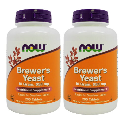 【送料無料】 ナウフーズ ビール酵母 650mg 200粒 2本セット 【NOW FOODS】 Brewer's Yeast 650 200 Tablets 2sets