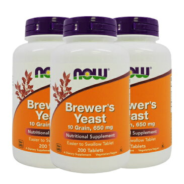 【送料無料】 ナウフーズ ビール酵母 650mg 200粒 3本セット 【NOW FOODS】 Brewer's Yeast 650 200 Tablets 3sets