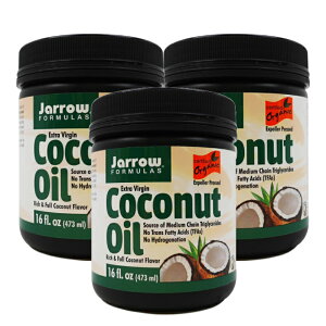 【送料無料】 ココナッツオイル オーガニック エキストラバージンココナッツオイル 473ml 食品 調味料 油 ジャローフォーミュラズ 3個セット【Jarrow Formulas】Organic Extra Virgin Coconut Oil 16 oz 3set