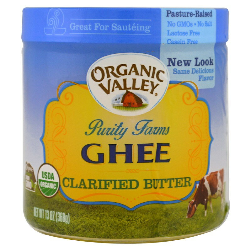 【クリアランスセール！】オーガニックバレー ピュリティ―ファーム オーガニックギーバター 368g【Organic Valley】Purity Farms Organic GHEE Clarified Butter 13 oz