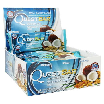 ★送料無料★クエストニュートリション プロテインバー ココナッツカシュー 60g 12本入り【Quest Nutrition】PROTEIN BAR Coconut Cashew 60g 12pcs