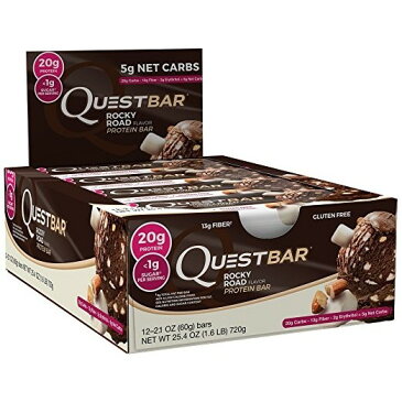 ★送料無料★クエストニュートリション プロテインバー ロッキーロード 60g 12本入り【Quest Nutrition】Quest Protein Bar Rocky Road 60g 12pcs