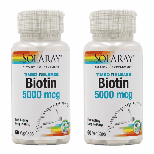 ★送料無料★ソラレー ビオチン 5000 mcg 60 べジカプセル 2本セット【SOLARAY】Biotin 5000 mcg 60 VegCaps 2set