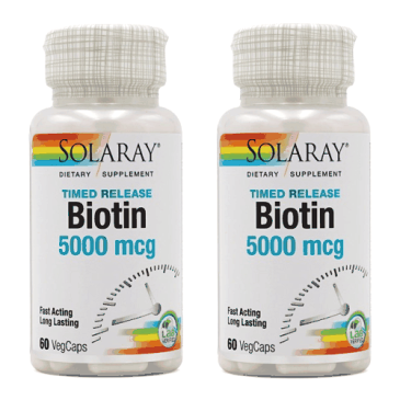 ★送料無料★ソラレー ビオチン 5000 mcg 60 べジカプセル 2本セット【SOLARAY】Biotin 5000 mcg 60 VegCaps 2set