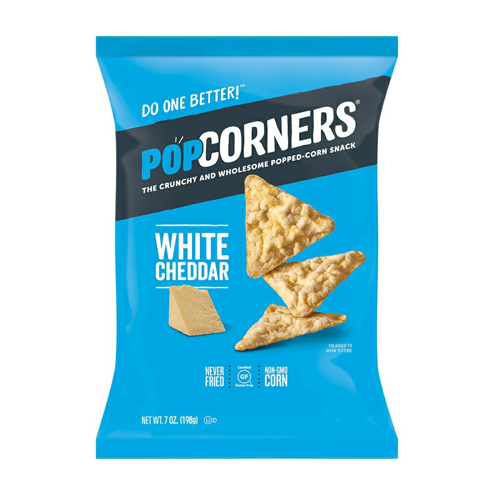 【送料無料】 ポップコーンチップ ホワイトチェダー 198g ポップコーナーズ スナック お菓子 グルテンフリー【Popcorners】Popped Corn Chips, White Cheddar 7 oz