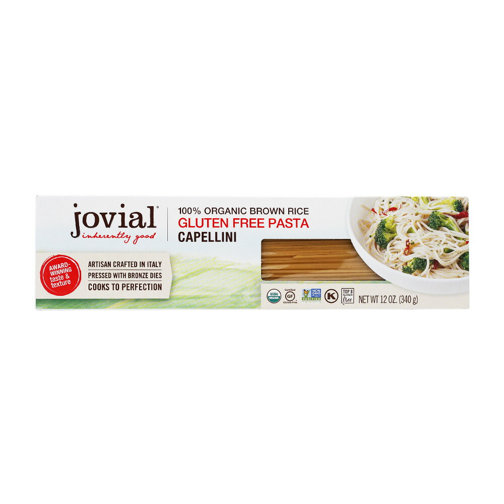 【送料無料】 100％ オーガニック 玄米 グルテンフリー パスタ カペッリーニ 340g ジョビアルフード 料理【Jovial Foods】100% Organic Brown Rice Gluten Free Pasta, Capellini 12 oz