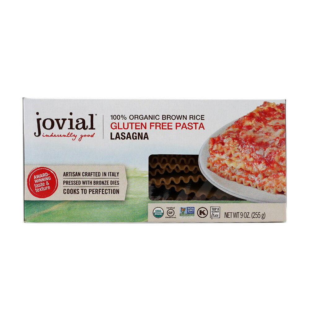 【送料無料】 100％オーガニック 玄米 グルテンフリー パスタ ラザニア 255g ジョビアルフード 料理【Jovial Foods】100% Organic Brown Rice Gluten Free Pasta, Lasagna 9 oz