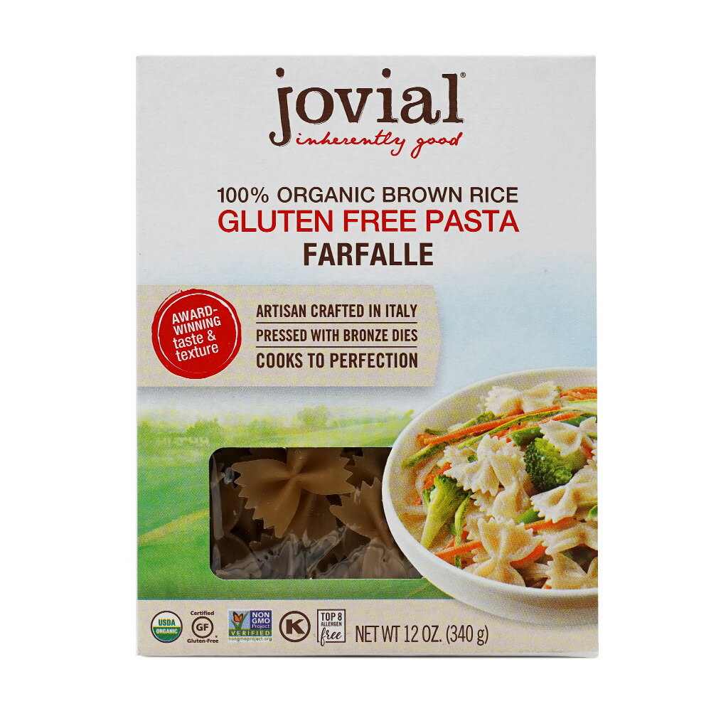 yz 100I[KjbN  Oet[ pX^ t@t@b 340g WrAt[h yJovial Foodsz100% Organic Brown Rice Gluten Free Pasta, Farfalle 12 oz