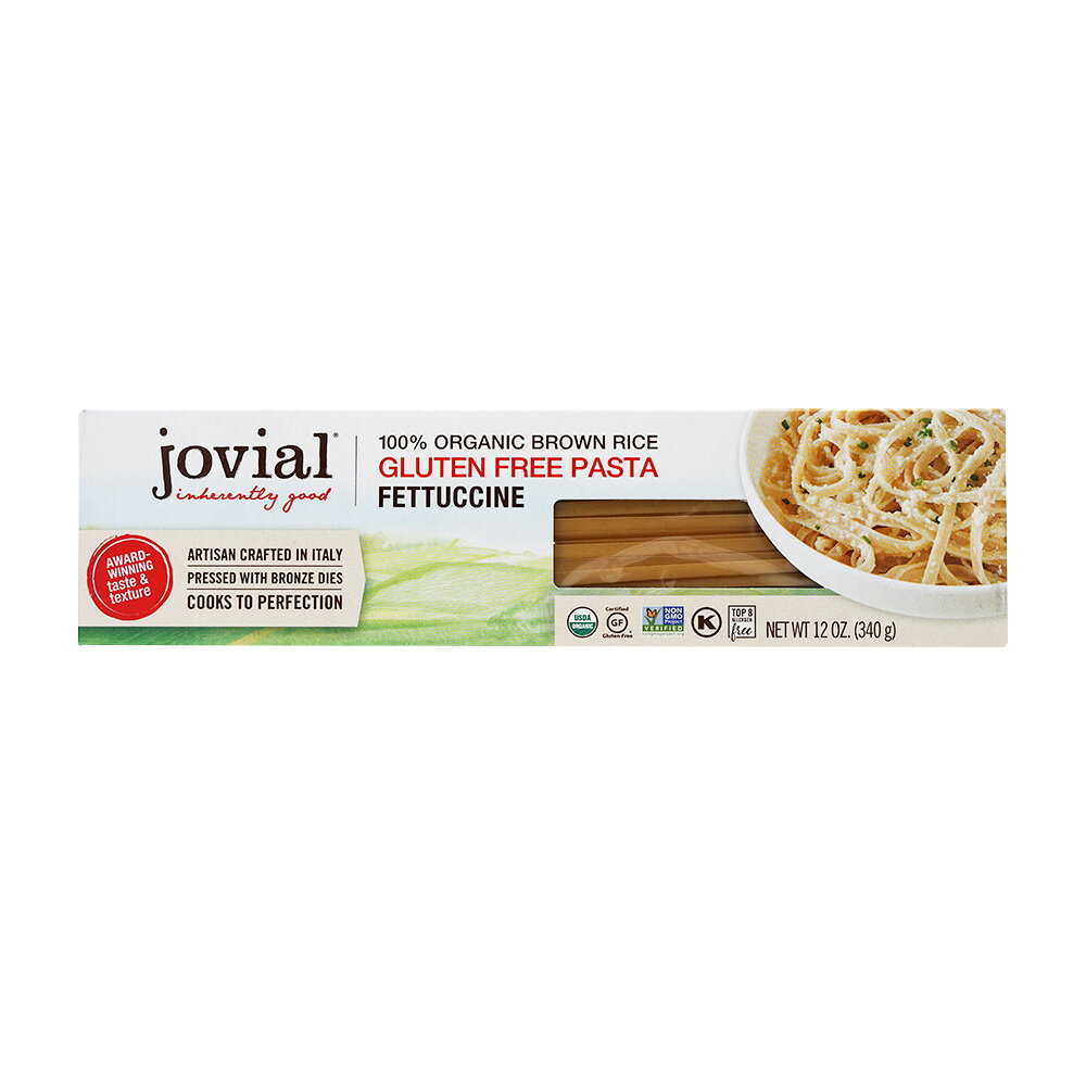 【送料無料】 100%オーガニック 玄米 グルテンフリー パスタ フェットチーネ 340g ジョビアルフード 料理【Jovial Foods】100% Organic Brown Rice Gluten Free Pasta, Fettuccine 12 oz