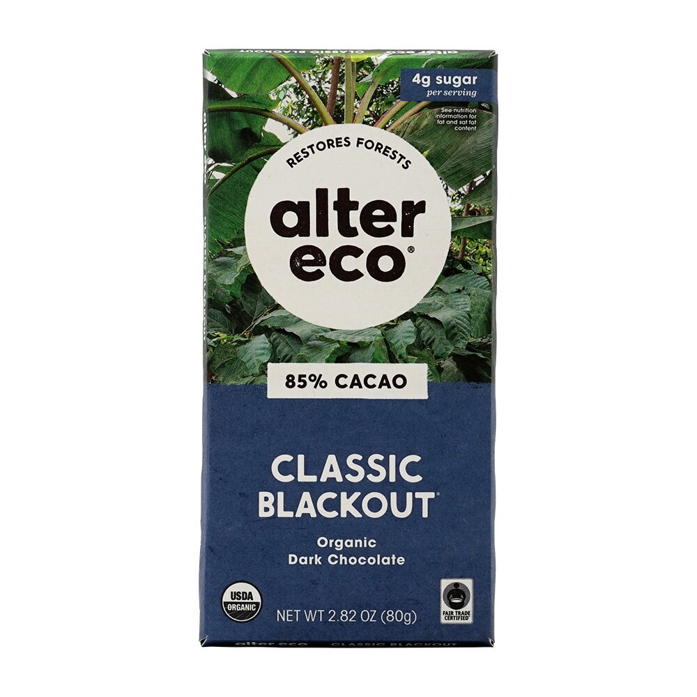 ŷѡSALEоݾʡ 饷å ֥å ˥å 祳졼 С 80g ƥ륨 祳 ۻ  ĥ祳Alter EcoClassic Blackout, Organic Dark Chocolate Bar 2.82 oz