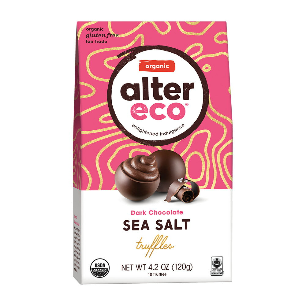 【送料無料】 チョコレート シーソルト オーガニック ダークチョコレート トリュフ 10個入り 120g アルテルエコ お菓子 チョコ スナック【Alter Eco】Sea Salt, Organic Dark Chocolate Truffles, 10 Pieces 4.2 oz