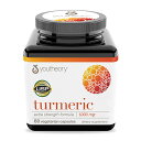 【送料無料】 ターメリック エクストラストレングス フォーミュラ 1000mg 60粒 ベジカプセル ユーセオリー【Youtheory】Turmeric Extra Strength Formula 1,000 mg, 60 Vegetarian Capsules