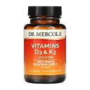 【送料無料】 ビタミンD3 ビタミンK2 低用量 30粒 カプセル ドクターメルコラ ビタミン【Dr. Mercola】Vitamins D3 & K2 Low Dose (1000 IU D3 & 45 mcg K2), 30Capsules