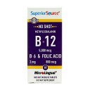 yz`Ro~ B-12 5000mcg r^~B6t_ 60 n^ubg X[yA\[X r^~BQySuperior SourcezNo Shot Methylcobalamin B-12 5000 mcg with B6 & Folic Acid, 60 Instant Dissolve Tablets