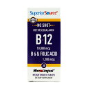 yz`Ro~ B-12 10000mcg B6t_ 30 n^ubg X[yA\[X r^~BQySuperior SourcezNo Shot Methylcobalamin B-12 10000 mcg with B6 & Folic Acid, 30 Instant Dissolve Tablets