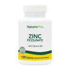 【新商品！送料無料】 ピコリン酸亜鉛 ビタミンB6配合 120粒 タブレット ネイチャーズプラス ジピコリン酸亜鉛【Natures Plus】Zinc Picolinate with Vitamin B6, 120 Tablets