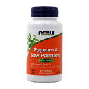 【送料無料】ピジウム & ソーパルメットエキス 60粒 ソフトジェル ナウフーズ【Now Foods】Pygeum & Saw Palmetto 60 Softgels