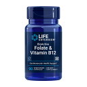 バイオアクティブ 葉酸 ＆ ビタミンB12 90粒 ベジカプセル ライフエクステンション BioActive Folate & Vitamin B12, 90 Veg Capsules