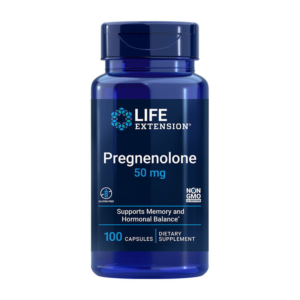 【送料無料】 プレグネノロン 50mg 100粒 カプセル ライフエクステンション【Life Extension】Pregnenolone 50 mg, 100 Capsulesのサムネイル