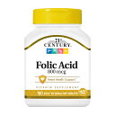 【送料無料】 葉酸 800mcg 180粒 タブレット 飲みやすい錠剤 21センチュリー【21st Century】Folic Acid 800 mcg, 180 Easy To Swallow Tablets