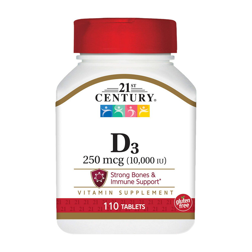 ̵ ӥߥD3 250mg 10000IU 110γ ֥å 21꡼21st CenturyVitamin D3 250 mcg (10000 IU), 110 Tablets