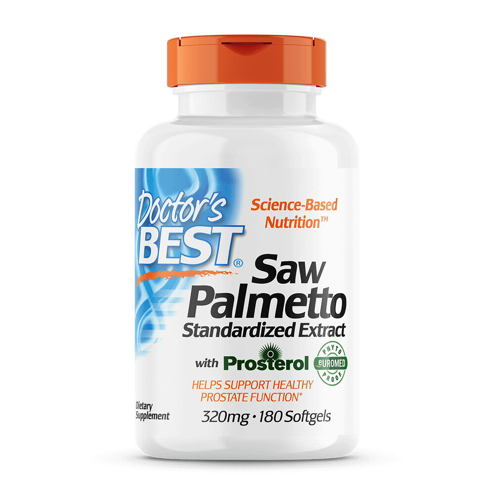  ソーパルメット 320mg 180粒 ソフトジェル ドクターズベスト ノコギリヤシ 男性Saw Palmetto Standardized Extract with Prosterol 320 mg, 180 Softgels