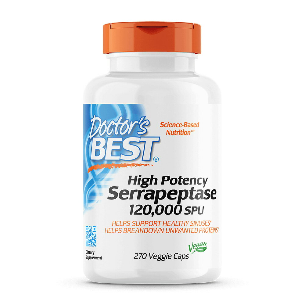 ̵ ϥݥƥ󥷡 ڥץ 120000SPU 270γ ٥ץ ɥ٥ȡDoctor's BestHigh Potency Serrapeptase 120,000 SPU, 270 Veggie Caps