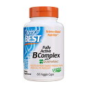 【送料無料】 ビタミンB コンプレックス 葉酸配合 60粒 ベジカプセル ドクターズベスト【Doctor's Best】Fully Active B Complex with Quatrefolic, 60 Veg Capsules