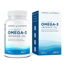 【送料無料】 オメガ3 ボラージオイル 60粒 ソフトジェル ノルディックナチュラルズ【Nordic Naturals】Nordic Beauty Omega-3 + Borage Oil, 60 Softgels