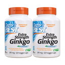 【送料無料】 2個セット イチョウ葉 ギンコ 120mg 120粒 ベジカプセル ドクターズベスト【Doctor's Best】Extra Strength Ginkgo 120 mg, 120 Veg Capsules