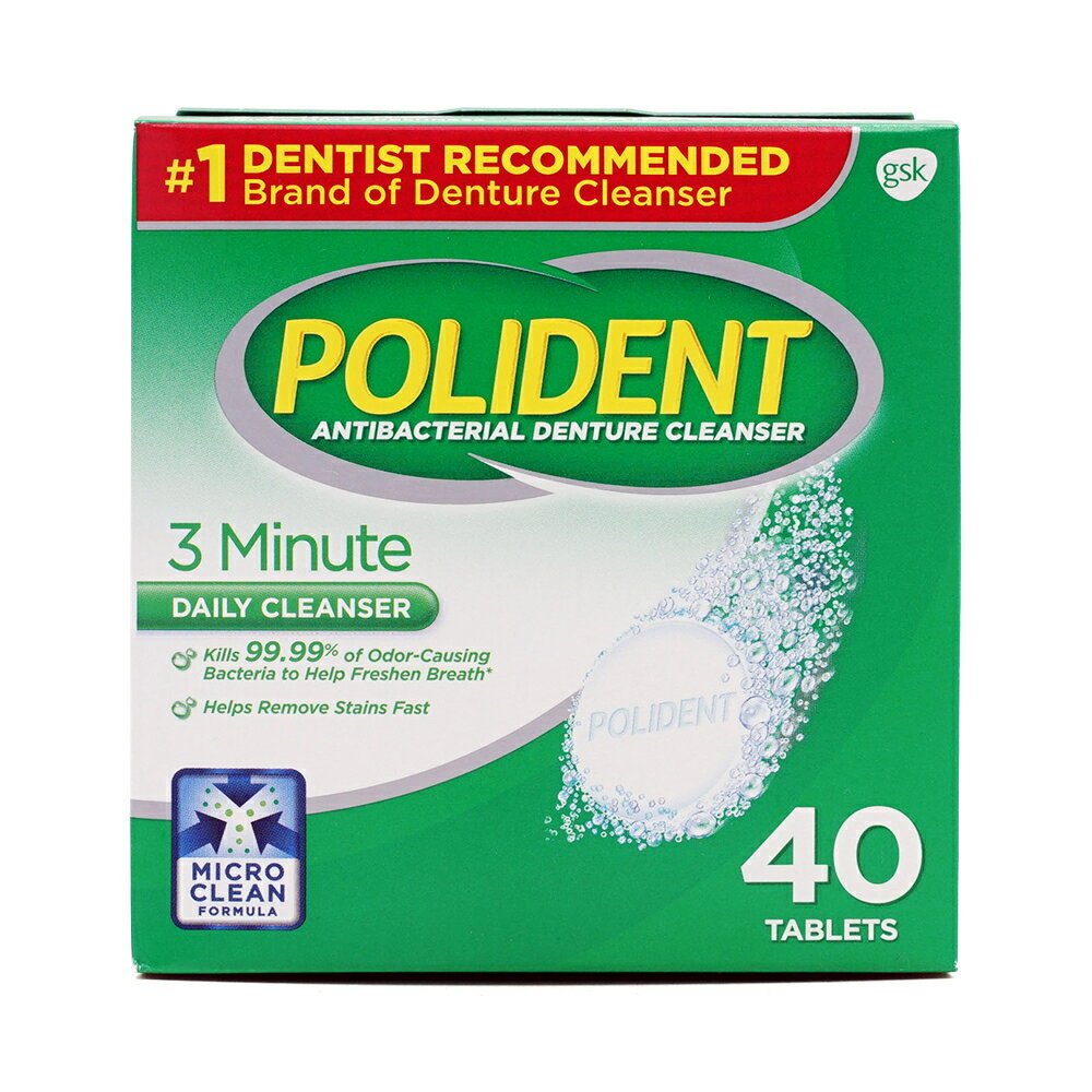 【送料無料】 入れ歯 クレンザー 40粒 ポリデント【Polident】Antibacterial Denture Cleanser 40 Tablets