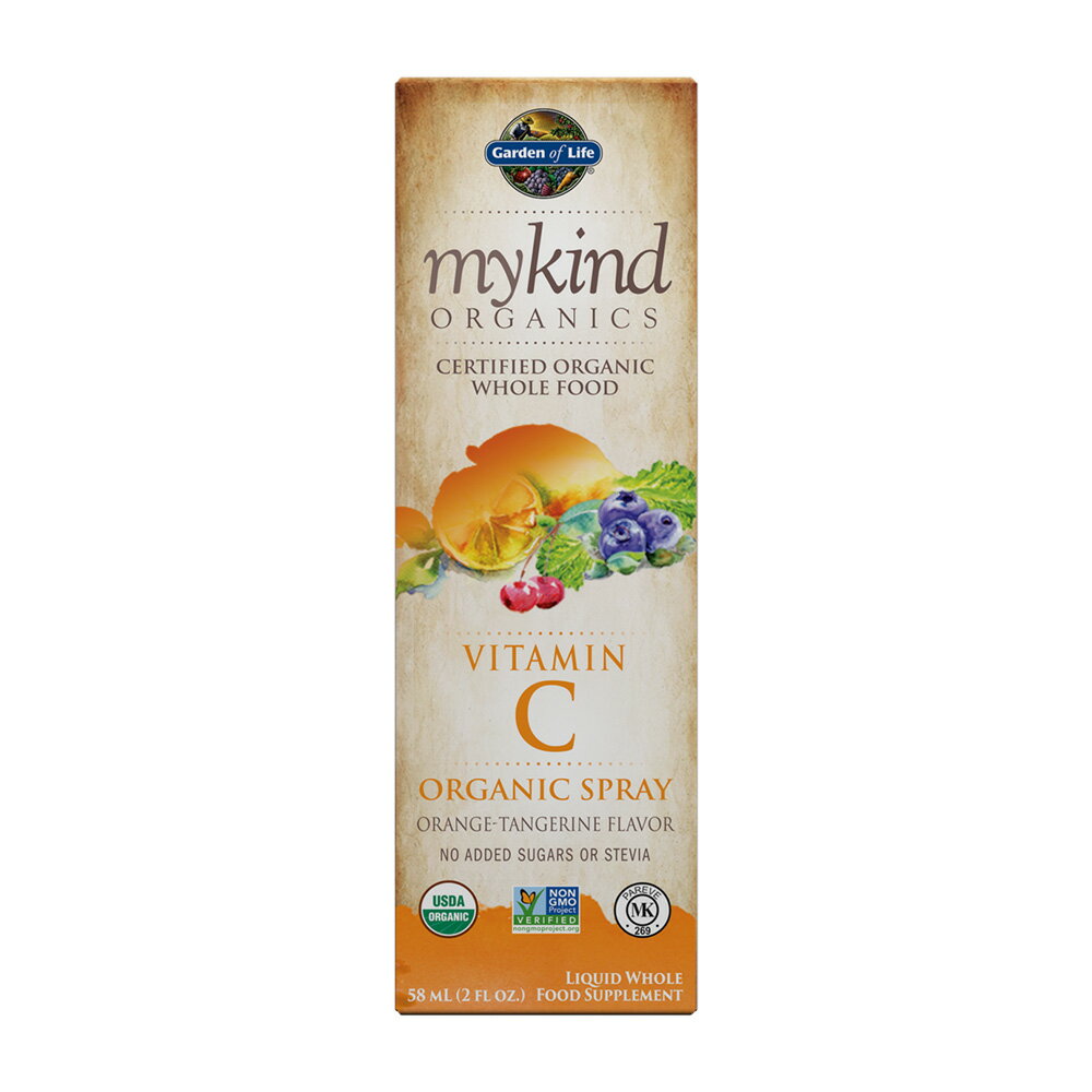 オーガニック ビタミンC スプレー オレンジタンジェリン風味 58ml ガーデンオブライフ Mykind Organics Vitamin C Organic Spray Orange-Tangerine Flavor, 2 fl oz