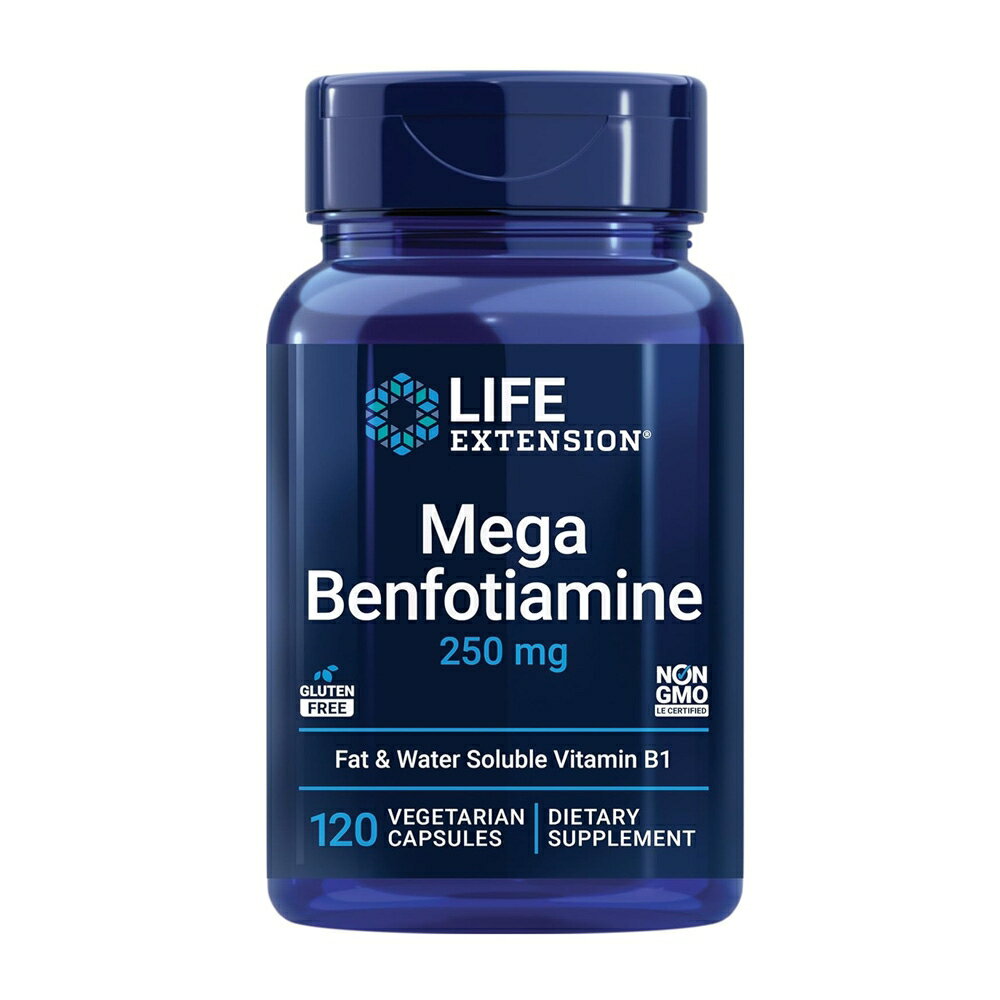 【送料無料】 ライフエクステンション メガベンフォチアミン 250mg 120粒 ベジカプセル ビタミンB1【Life Extension】 Mega Benfotiamine 250 mg 120 Vegetarian Capsules