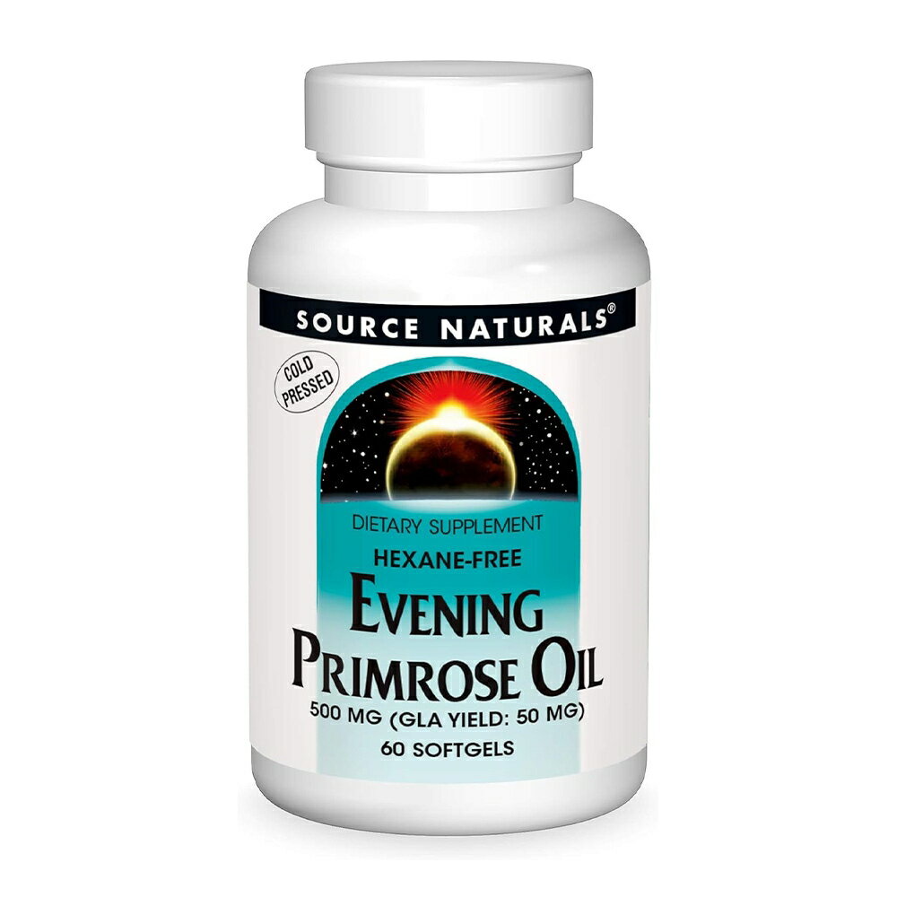 【送料無料】 月見草オイル 500mg 60粒 ソフトジェル ソースナチュラルズ【Source Naturals】Evening Primrose Oil 500 mg 60 Softgels
