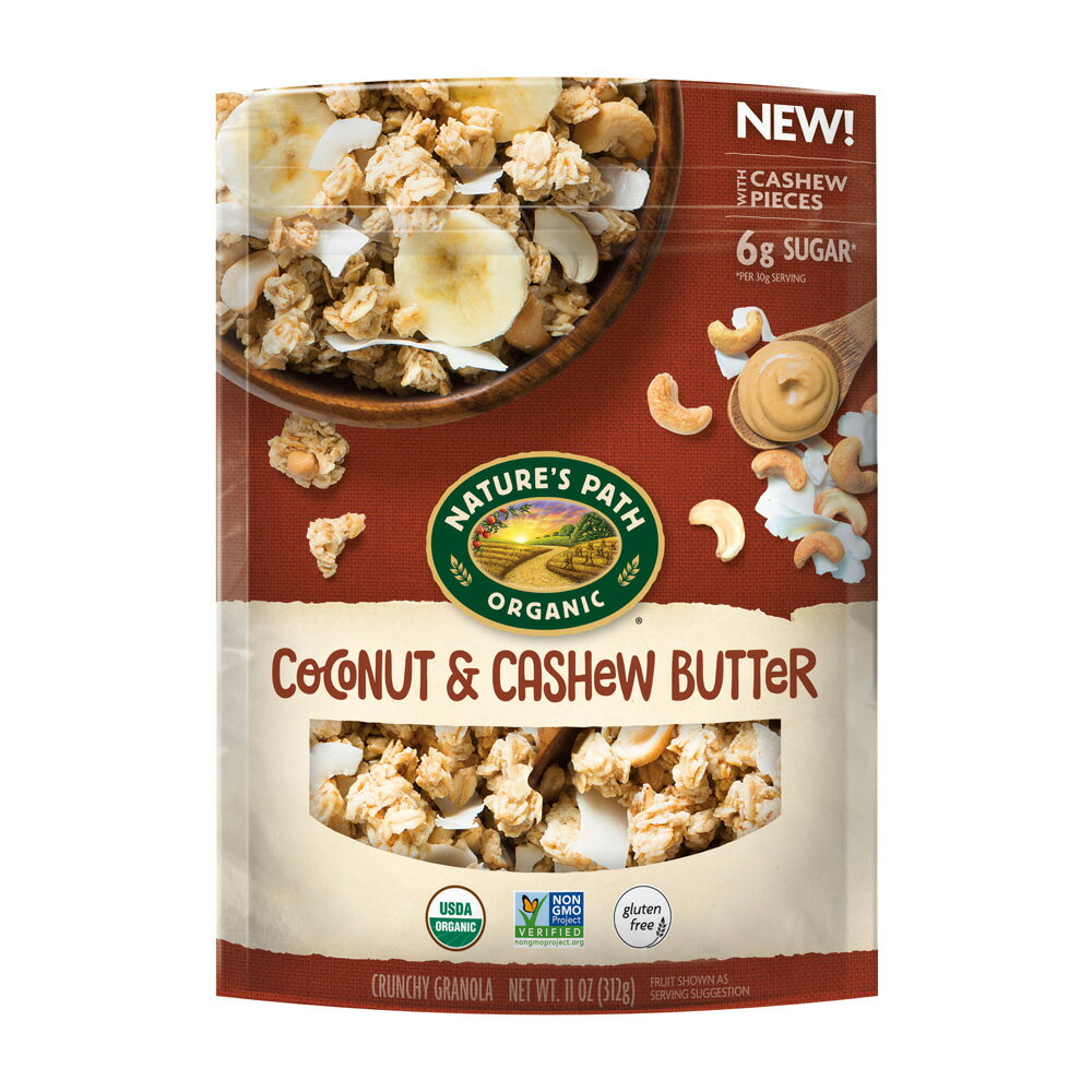 【送料無料】 ココナッツ＆カシューナッツ バタ ーグラノーラ 312g ネイチャーズパス【Nature's Path】Coconut & Cashew Butter Crunchy Granola 11 oz