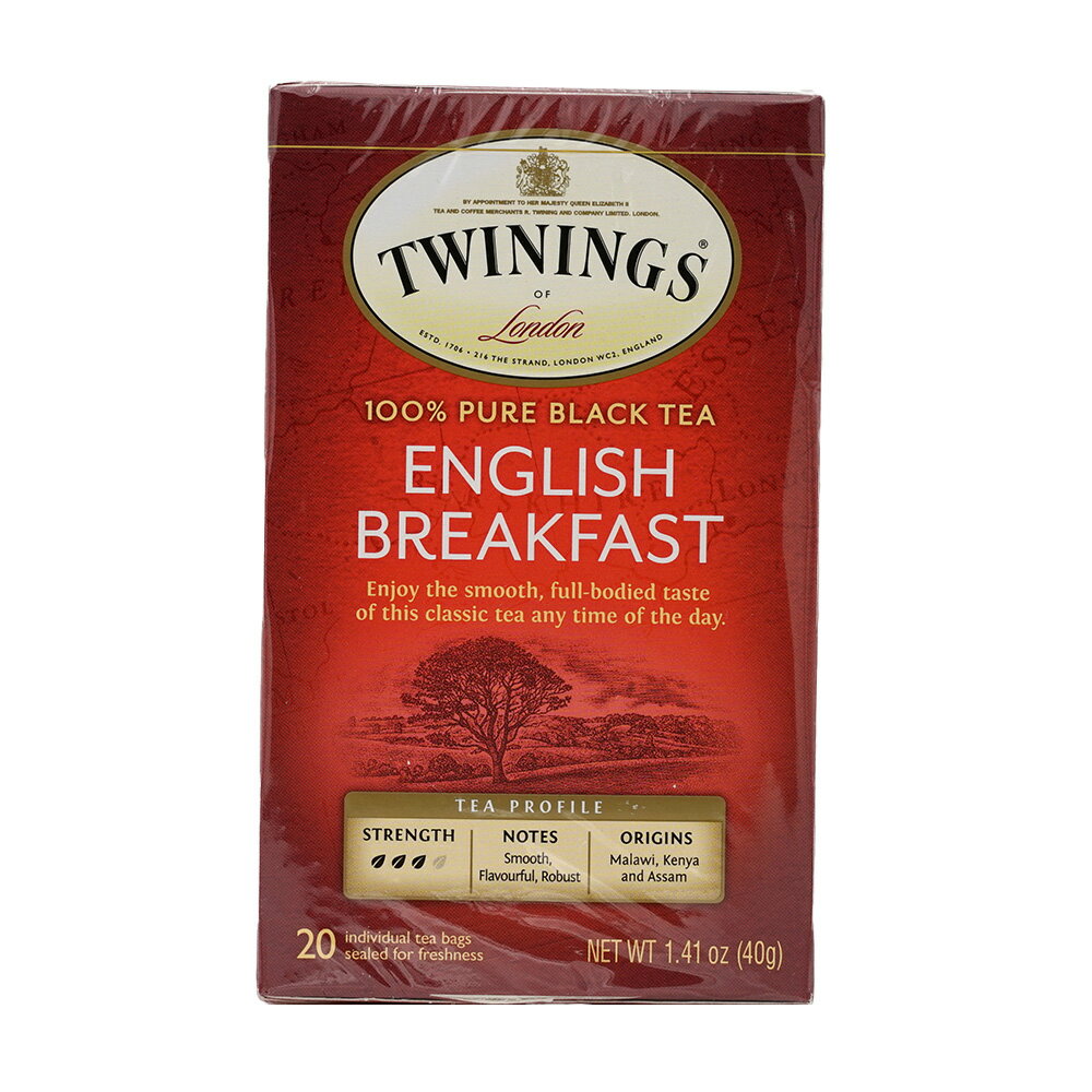 【送料無料】 100％ ピュア ブラックティー イングリッシュ ブレックファースト 20個入り ティーバッグ トワイニング 紅茶 冬【Twinings】 100 Pure Black Tea English Breakfast, 20 Tea Bags