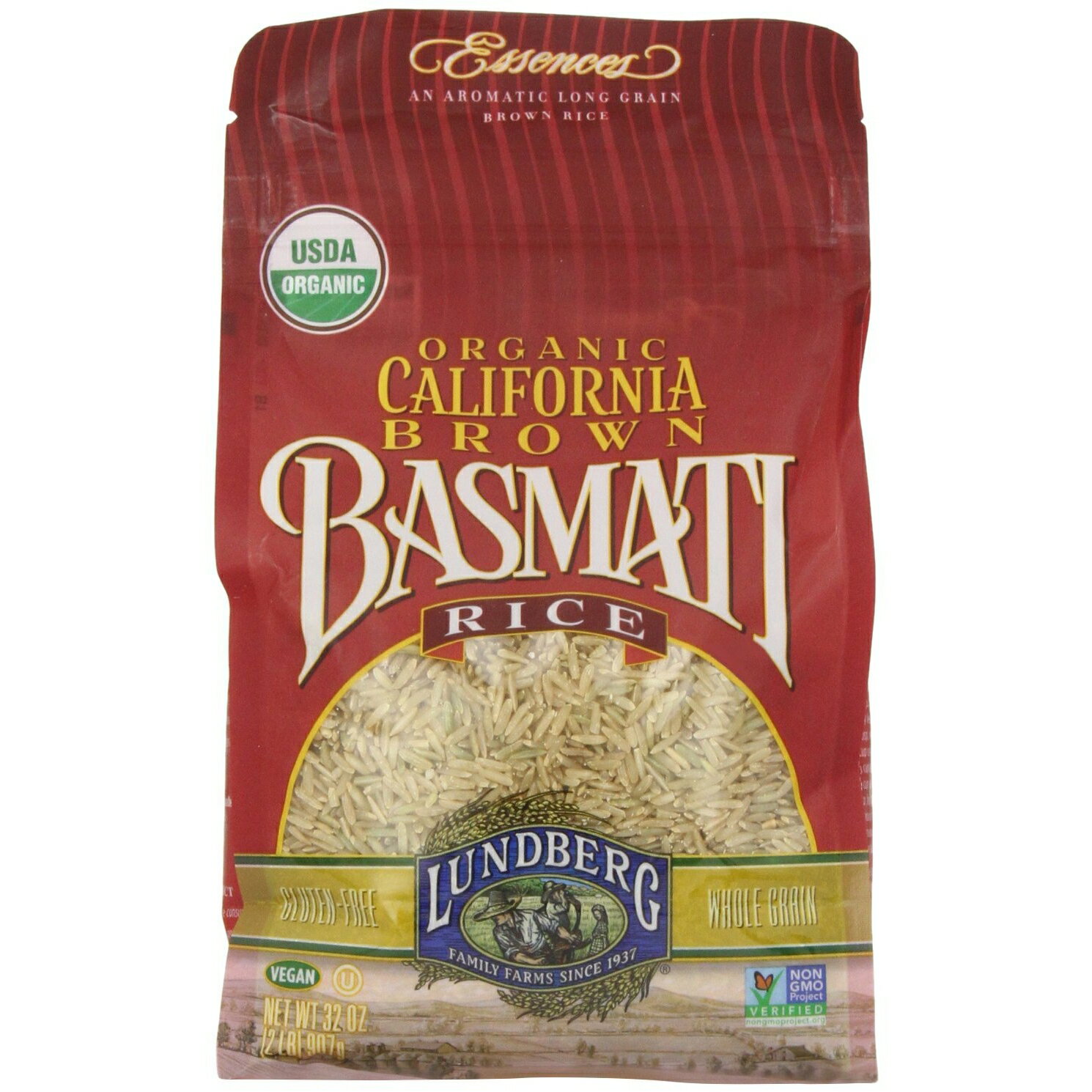 【送料無料】オーガニック 玄米 カリフォルニア ブラウンバスマティ グルメライス 907g ランドバーグ 料理 グルテンフリー【Lundberg】Organic California Brown Basmati Gourmet Rice, 32 ozのサムネイル
