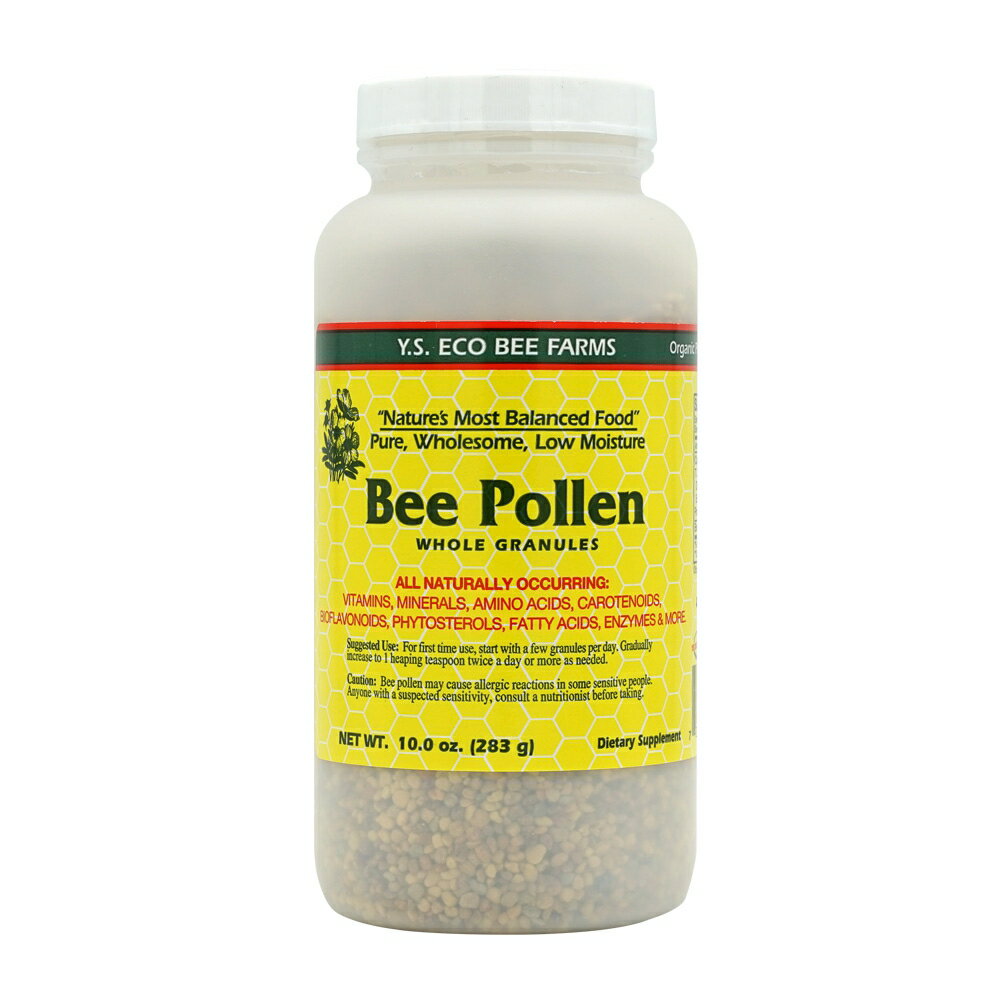  ビーポーレン 全顆粒 283g ワイエスエコビーファームズ ミツバチ 蜂蜜 サプリBee Pollen Whole Granules, 10 oz