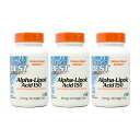 【送料無料】 3個セット アルファリポ酸 150mg 120粒 ベジカプセル ドクターズベスト【Doctor's Best】Alpha-Lipoic Acid 150, 150 mg, 120 Veg Capsules