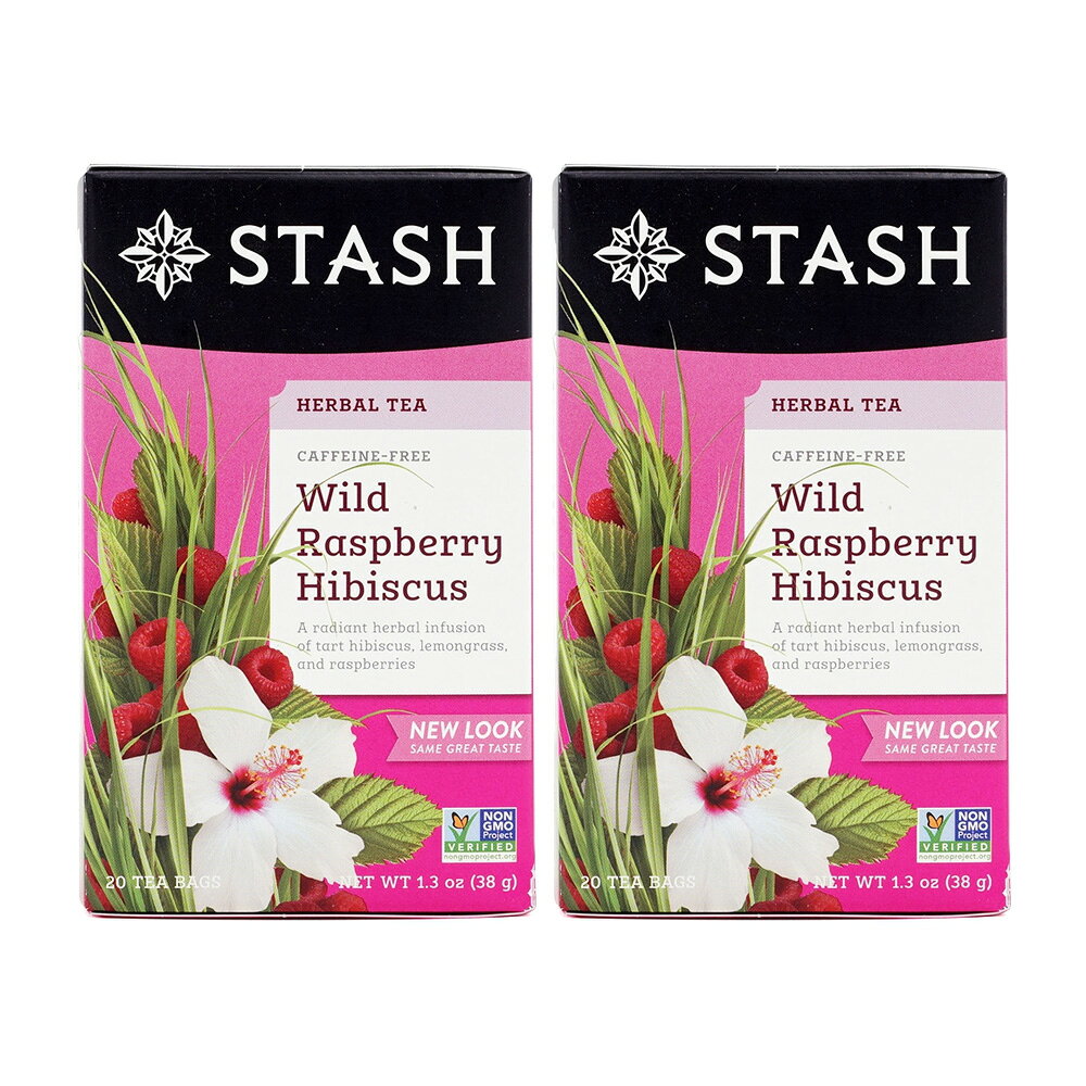 【送料無料】 2個セット ハーブティー ワイルドラズベリー ハイビスカス 20個入り ティーバック スタッシュ 飲料 ドリンク【Stash】Herbal Tea, Wild Raspberry Hibiscus 1.3 OZのサムネイル
