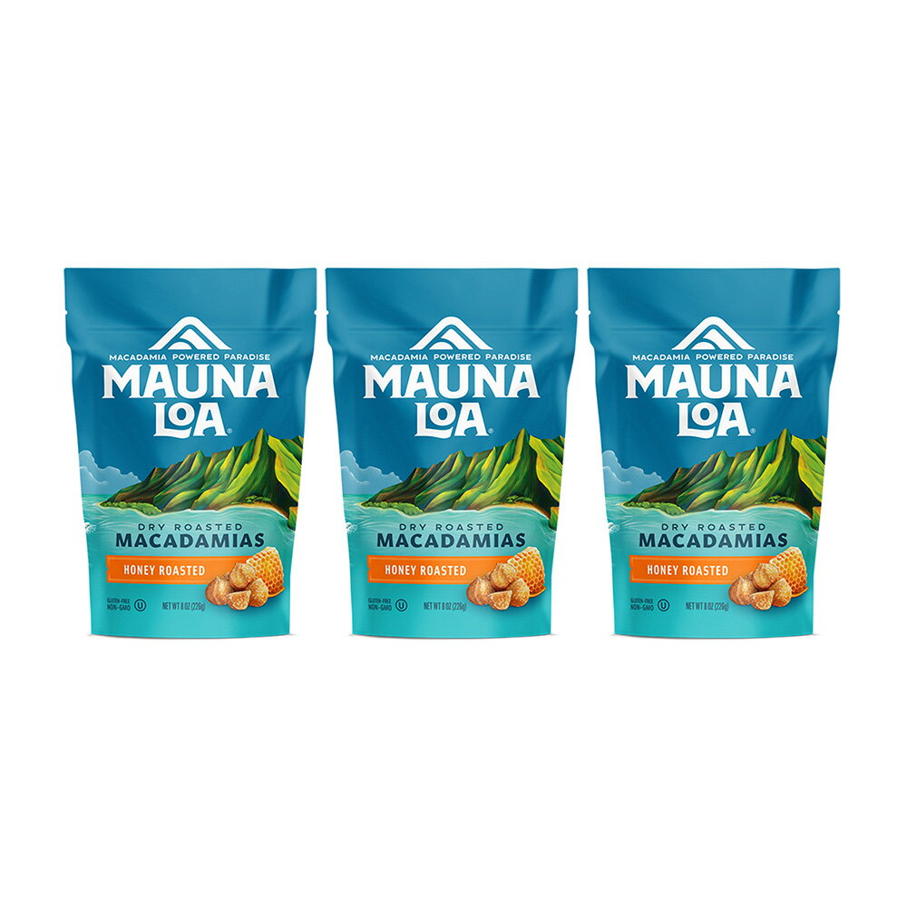 【送料無料】 3個セット ドライロースト マカダミア ハニーロースト 226g マウナロア ハワイ お菓子 食品 ナッツ スナック グルテンフリー【Mauna Loa】Dry Roasted Macadamias, Honey Roasted 8 ozのサムネイル